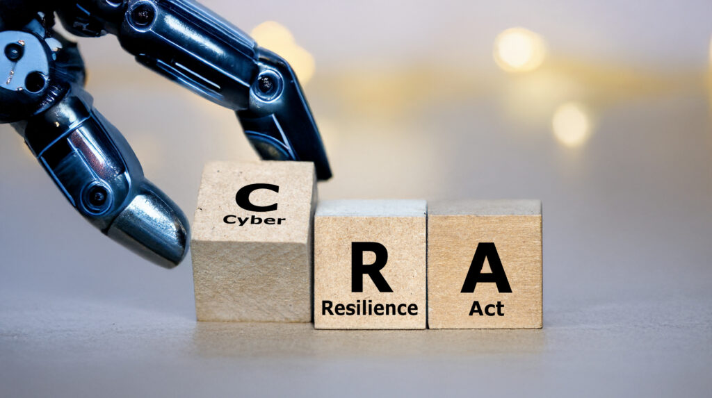 Cubes form the expression Cyber Resilience Act (CRA).
